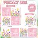 JarThenaAMCS 200 Pcs Hello Spring Tulip Cocktail Napkin Pink Flower Disposable Paper Napkin Floral Drink Beverage Napkins for Bar Party Table Decor