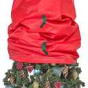 Upright Christmas Tree Storage Bag - Fits 9 Ft Artificial Xmas & Topiary Tree, Vertical Holiday Cover, Durable, Dustproof & Easy-Use Xmas Storage, Red
