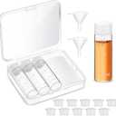 Baderke 4 Pcs Liquid Medicine Travel Container Scale Glass Liquid Containers Small Single Dose Medicine Bottles Dispenser and Leak-proof Plug Travel Essentials Accessories(Clear,15ml)