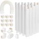 GUEQUITLEX 3" W 16.1 Ft Line Set Cover Kit for Mini Split Air Conditioner Decorative PVC Line Cover Kit for Central Air Conditioner Mini Split AC Cover for Outside Heat Pumps Tubing Cover (3" Line Cover Kit-16.1-ft)