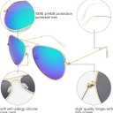 livho Sunglasses for Men Women Aviator Polarized Metal Mirror UV 400 Lens Protection