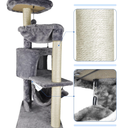 YUNIQUE Cat Tree with Cat Condo and Big Hammock, Grey