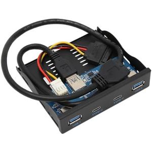 USB 3.2 Front Panel Hub, 2 USB C 5Gbps and 2 USB 3.2 Gen Ports, Internal Metal Panel Motherboard Cable for 7 8 10 2003, OS X Laptop