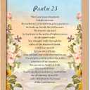 Framed Psalm 23 Flower Canvas Wall Art,The Lord is My Shepherd Christian Scripture Painting Picture Wall Decor,Inspirational Bible Verse Poster Print Artwork,for Bedroom,Prayer Room,office8x10 Inch