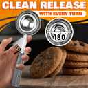 4 oz Large Ice Cream Scoop with Trigger Release #8 - Stainless Steel Cookie Scoop for Baking, Ice Cream & Cookie Dough, Comfort Grip Handle, Easy Release, Dishwasher Safe, Great as Mothers Day Gifts