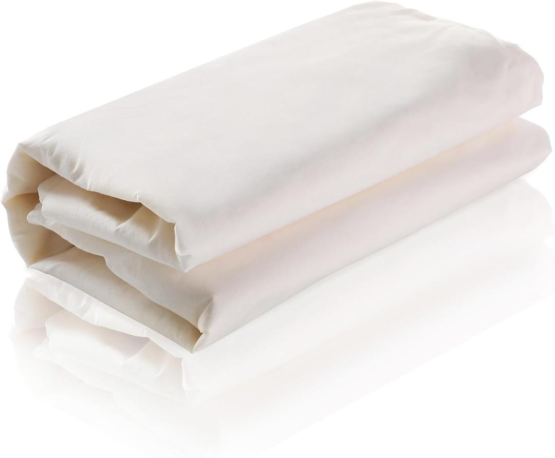 VitalCozy 63'' x 5 yd Unbleached Cotton Muslin Fabric Textile Wide Polyester Cotton Linen Material Embroidery Muslin Quilting Fabric by Yard for Sewing Apparel Painting(Beige)