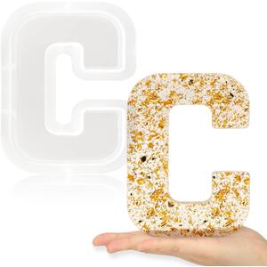 Gartful 7 Inch Large Letter Molds for Resin, 3D C Capital Alphabet Epoxy Resin Mold, A to Z Thick Resin Letter Molds for Making Letters, Word Sign Art, DIY Crafts, Making Cake, Party Home Decor