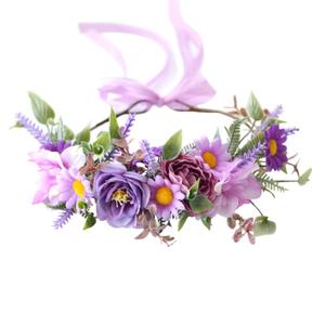 Vivivalue Wedding Flower Crown Flower Garland Headband Hair Wreath Floral Headpiece Halo Boho Party Prom Festival Photos
