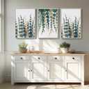 Framed Coastal Wall Art for Living Room, Large Modern Watercolor Botanical Artwork for Walls, 3 Piece Abstract Plant Minimalist Paintings Prints for Bedroom Office Hallway Wall Decor, 24x36 Inch