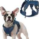 rabbitgoo Tactical Dog Harness for Large Dogs, Military Dog Harness with Handle, No-Pull Service Dog Vest with Molle & Loop Panels, Adjustable Dog Vest Harness for Training Hunting Walking, Blue, XL