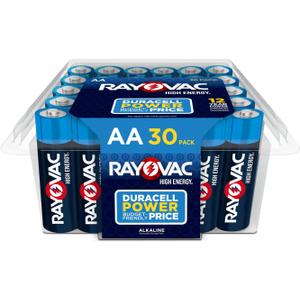 Rayovac High Energy AA Batteries (30 Pack), Double A Alkaline Batteries