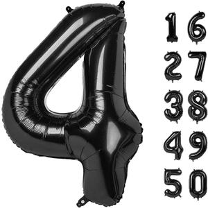 40 Inch Black Number 4 Balloon Number 4 Balloon 40 Inch, 4th 14th 24th Birthday Party Decorations for Boy or Girl Huge Mylar Anniversary Party Supplies