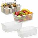 4 Pack Metal Mesh Storage Baskets, Metal Wire Organizer Bins, Stackable Pantry Containers for Kitchen, Cabinet, Fridge, Closet, Bathroom, Makeup and Home Organization(White,Small)