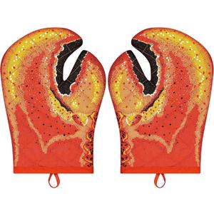 Lobster Claw Oven Mitts Quilted Cotton Lining Design Heat Resistant Crab Claw Gloves Microwave Oven Gloves Lobster Oven Mitts for Women Funny Oven Mitt Lobster Claw Gloves for Baking, BBQ, Grilling