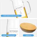 Laundry Detergent Dispenser Set with Bamboo Lids and Handles - Easy Pour 2 Pack 50 oz Liquid Laundry Containers for Laundry Room Organization and Storage
