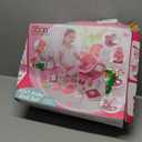 Golray 12in Girl Baby Doll Crib and High Chair Set - Sound&Pee Interactive Baby Doll with 20pcs Accessories Diaper Bag/Cradle/2 Clothes, Feeding Nursery Pretend Play Toddler Girl Toy Gift 3 4 5 6 Year