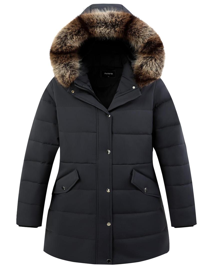 Pefflarge Women's Plus Size Parka Down Coat (Gray), 5X