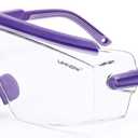 UKNOW Safety Goggles Over Glasses, Anti Fog Safety Glasses with Clear Wraparound Lens, ANSI Z87.1 Protective Eyewear
