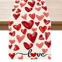 XCHI Watercolor Red Love Hearts Valentine’s Day Table Runner Table Decoration for Party Home Kitchen Dining Holiday Decor 13x36 Inch