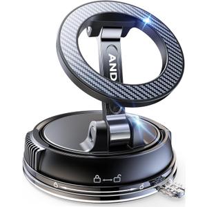 ANDERY Car Phone Holder for Magsafe [78+LBS Strongest Suction & 2400gf Strongest Magnetic] 360 Adjustable Car Phone Mount, Phone Holders for Your Car for iPhone 17-12 Pro Max Air Plus (Carbon Fiber)