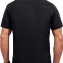 Alimens & Gentle Men's Short Sleeve Dress Shirts Wrinkle Free Untucked Casual Button Down Shirt (Black, XXXL)