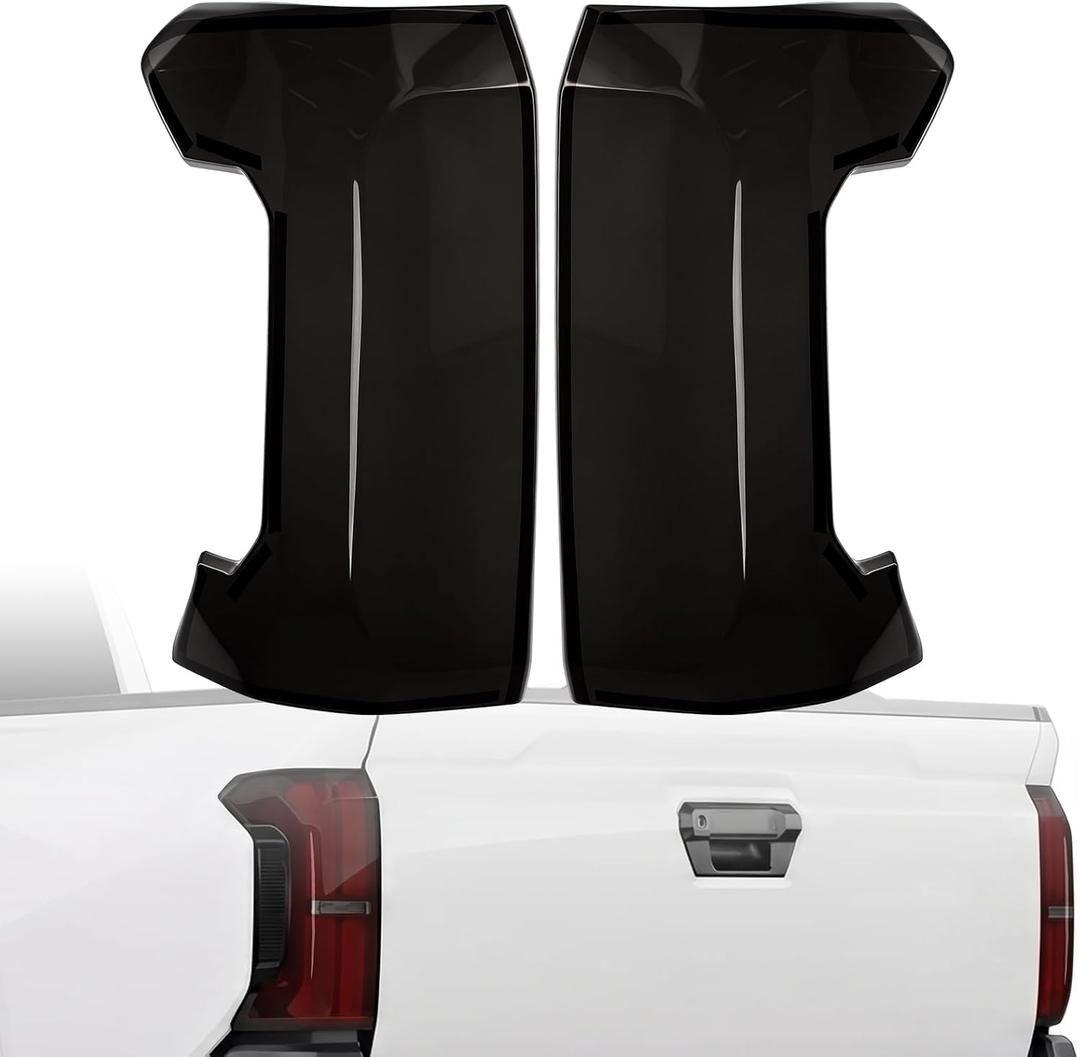 Taillight Protector Covers Compatible with Toyota Tacoma 2024-2025, Gen 4 ABS Smoked Black Tail Light Protective Bezels, Custom-Fit Rear Taillight Shell Accessories (2PCS)