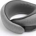 Purroch Advanced Memory Foam Neck Travel Pillow, Neck Pillow Airplane with Eye Mask & Ear Plugs, Designed for The Comfort of Travel & Office, Travel Pillow for Plane, Car, Home, Work Grey