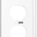 Grey 1 Gang Duplex Outlet Covers Decorative Single Light Switch Covers Electrical Receptacle Wall Plate Plug Switch Plate Cover Dimmer Dual Outlet Faceplate for Bedroom Decor