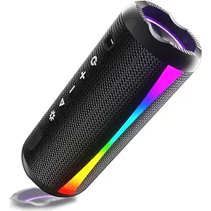 Portable Bluetooth Speaker, 2026 Bluetooth Wireless Speaker 5.4 with RGB Lights, 30H Playtime with Deep Bass, IP7 Waterproof, TWS Pairing, Portable Speaker for Travel/Party/Home/Gifts, Black