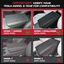 FREESOO Center Console Armrest Cover for Tesla Model Y Juniper(2025-2026) & Model 3(2024-2026), Leather Center Console Cover for Tesla Model 3/Y Interior Console Protector Accessories, White