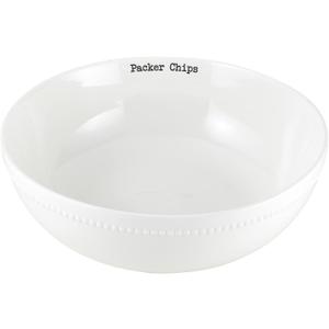 47th & Main Football Themed Ceramic Serveware, Chip Bowl, Packers