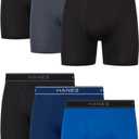 Hanes Men's Value Performance Stretch Boxer Brief Underwear, Moisture-Wicking, 6-Pack (Black/Blue/Grey), XL
