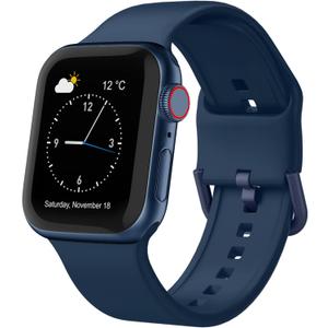 Sport Band Compatible with Apple Watch Bands 49mm 46mm 45mm 44mm 42mm 41mm 40mm 38mm, Soft Silicone Replacement Strap with Classic Clasp for iWatch Series 11 10 9 8 7 6 5 4 3 2 1 SE Ultra Women Men