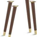 TEMI 16" Wood Table Legs – Premium Set of 4 Wooden Furniture Legs for Desk, Coffee Table, Bench, Chair, Dresser, Bed, and Cabinet – Strong, Durable and Easy to Install