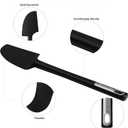 2 x Premium Silicone Spatula Set, JXWING Flexible Heat Resistant Non-slip Handle Baking Cooking Rubber Spatulas, Black