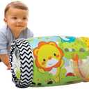 Infantino Jungle Peek & Roll - Encourages Crawling, Inflatable Activity Toy with Bouncing Balls Inside, Fun & Friendly Animal Characters, Helps Gross Motor Skill Development, for Babies 6M+ (Large)