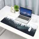Winter Forest Tree Mouse Pad Gaming Mousepad Non-Slip Rubber Base Keyboard Pad Desk Mat for Home Office, 31.5 x 11.8 in