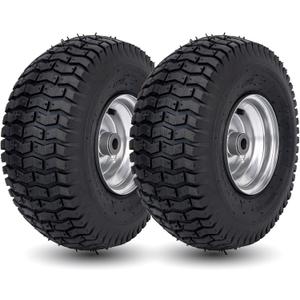 15x6.00-6 Lawn Mower Tire and Wheel Front Tire Compatible with John Deere Craftsman Husqvarna Riding Mowers Lawn Tractors