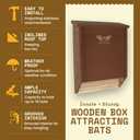 BIGBATBOX Wooden Bat House for Outdoors - Clean Your Backyard from Mosquitoes - Proven Box Kit to Attract Bats