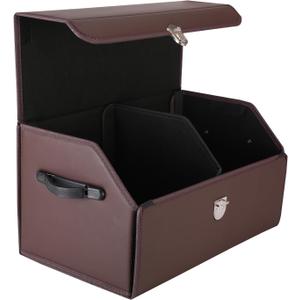 Trunk Organizer for Car, SUV Trunk Organizer Leather Storage, Cargo Box-Automotive Consoles Organizers-Multi-Compartment Adjustable Auto Grocery Home Storage Box