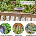 2 in 1 Bird Feeders for Outdoors and Bird Baths, Bird Bath for Deck Railing and Outdoor Bird Feeder, Balcony Bird Feeder and Deck Mounted Bird Bath with Heavy Duty Clamp for Garden Porch Backyard