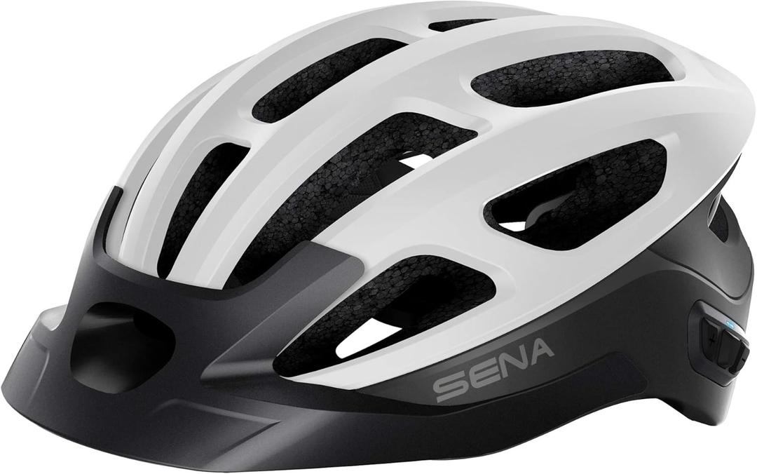 Sena R1 / R1 EVO Smart Communications Cycling Helmet (Large, Matte White)