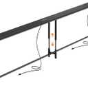 Huuger 102.4 Inch Sofa Table with Power Outlets, 23.9’’-34.4’’ Height Adjustable Range, Behind Couch Table with USB-C Ports, Sofa Tables Narrow Long, Skinny Console Table, for Small Spaces, Black