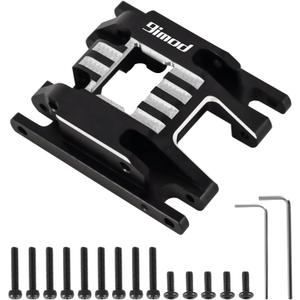 Skid Plate for 1/18 RC Crawler TRX4M Upgrade Parts, CNC Aliuminum Transmission Mount Center Gearbox Base (Black)