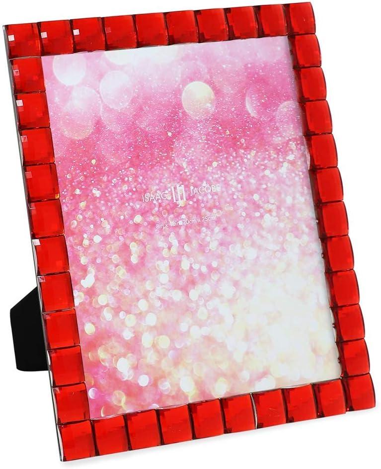 Isaac Jacobs Decorative Sparkling Red Jewel Picture Frame, Photo Display & Home Dcor (8x10, Red)