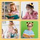 Back To School Hair Ties Yellow Pencil Hair Accessories Stripe Bow Hair Bands Bowknot Cute Rubber Bands for Women Girls Non Slip Ponytail Holders for Student Teacher Outfits Decor 2pcs