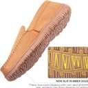 Lulex Moccasins for Men House Slippers Indoor Outdoor Plush Mens Bedroom Shoes with Hard Sole (9, Beige)