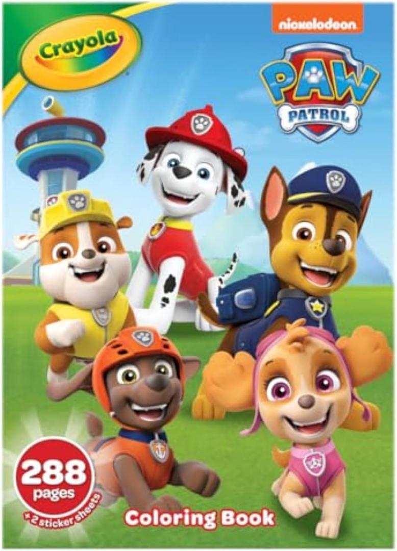 Crayola Paw Patrol Coloring Book (288pgs), Kids Coloring Book Pages & Stickers, Paw Patrol Gift & Toys, Toddler Stocking Stuffer