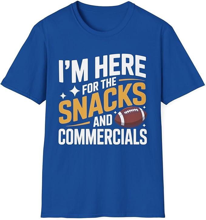 Football Snacks & Commericals Kickoff | Mens & Womens Gift T-Shirt L