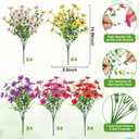 20 Bundles Artificial Flowers for Outdoors Decoration Fake Silk Flowers UV Resistant Faux Plants Artificial Daisy Eucalyptus for Spring Summer Garden Yard Porch Window Home Decor, Mix Colors